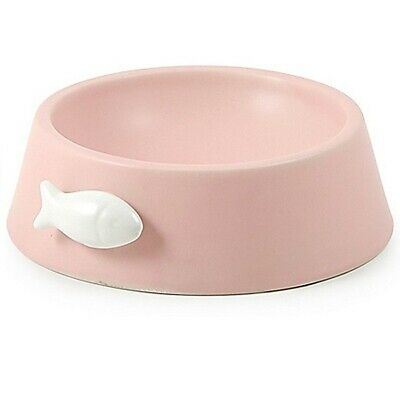 Ancol 17cm Pink Cat Food Bowl with White Fish Design RRP 6.99 CLEARANCE XL 4.99